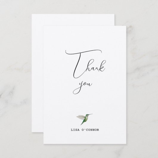 Custom Hummingbird Dank u Bedankkaart (Voorkant / Achterkant)