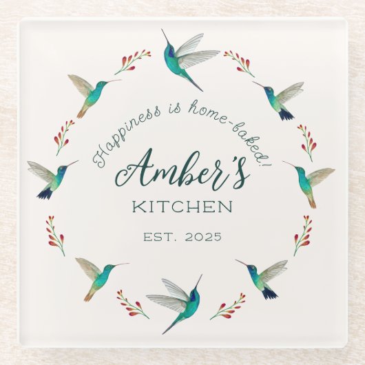 Custom Hummingbird   Glazen Onderzetter (Voorkant)