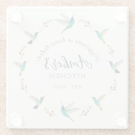 Custom Hummingbird   Glazen Onderzetter (Achterkant)