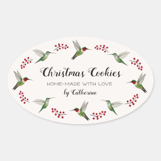 Custom Hummingbird Ovale Sticker (Voorkant)