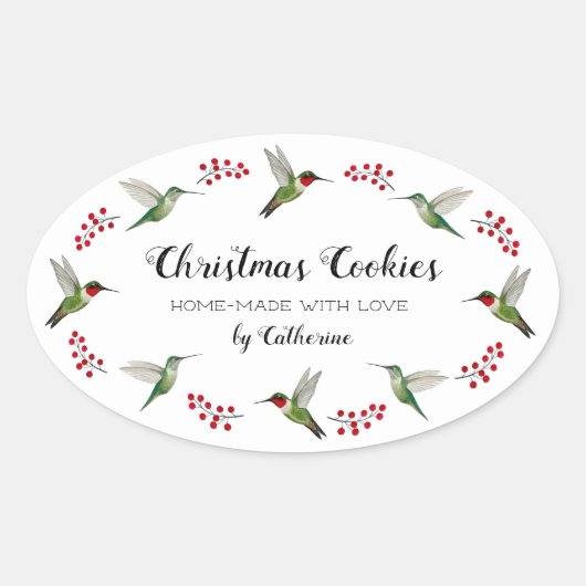 Custom Hummingbird Ovale Sticker (Voorkant)