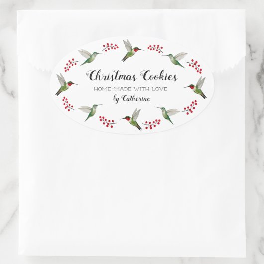 Custom Hummingbird Ovale Sticker (Tas)