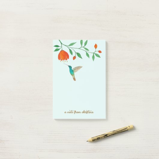 Custom Hummingbird Post-It Notes (Op bureau)