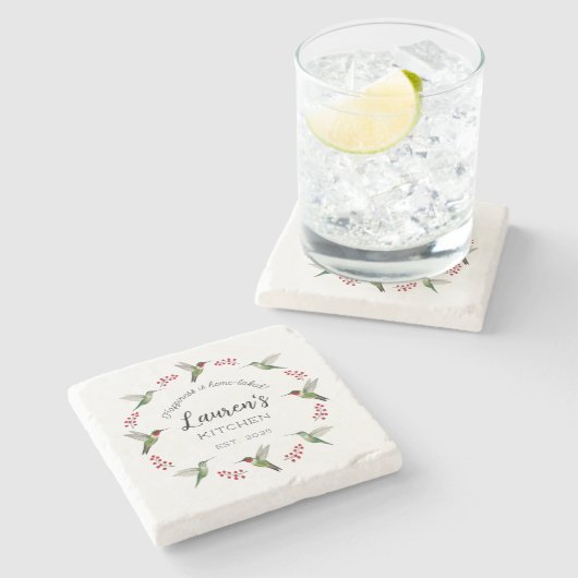 Custom Hummingbird Stenen Onderzetter (Zijkant)