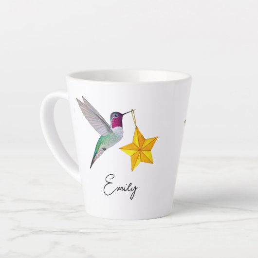Custom Hummingbirds and Stars Latte Mug Latte Mok (Linkerhoek)
