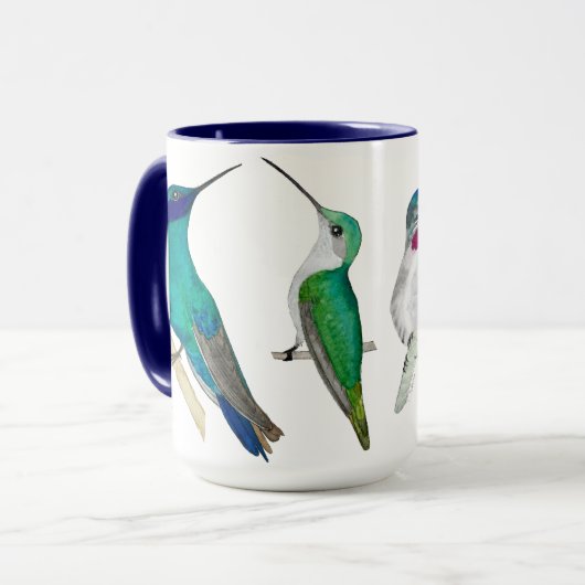 Custom Hummingbirds Mug Mok (Voorkant links)