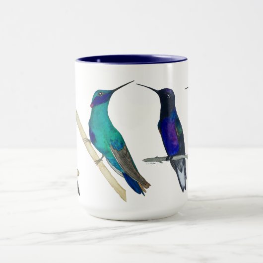 Custom Hummingbirds Mug Mok (Midden)