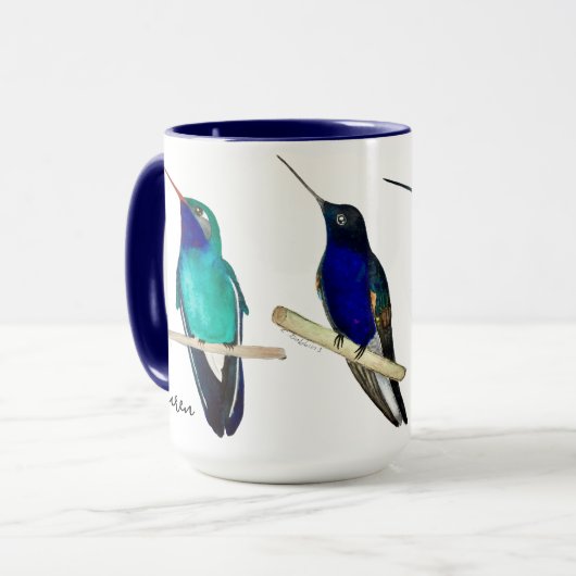 Custom Hummingbirds Mug Mok (Voorkant links)