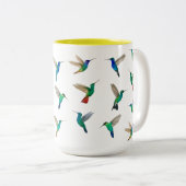 Custom hummingbirds tweekleurige koffiemok (Voorkant rechts)