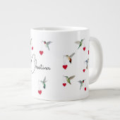 Custom Hummingbirds Valentijnsdag Grote Koffiekop (Voorkant rechts)
