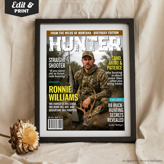 Custom HUNTER Magazine Hoesje, gepersonaliseerde j Poster