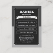 Custom Hunter Trading Card, Hunting Gifts Hunter  Contactkaartje (Achterkant)