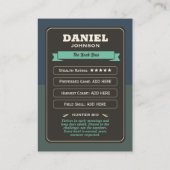 Custom Hunter Trading Card, Hunting Gifts Hunter Contactkaartje (Achterkant)