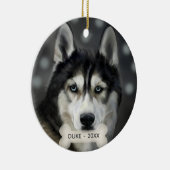 Custom Husky Dog Foto Keramisch Ornament (Rechts)