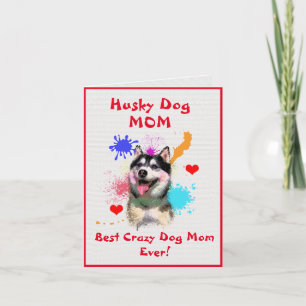 Custom Husky Moeder Hond Beste Gekke Hond Dame Dig Kaart