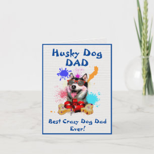 Custom Husky Pap Hond Beste Gek Hond Papa Digitaal Kaart