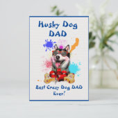 Custom Husky vader hond beste gekke hond vader Bedankkaart (Staand voorkant)