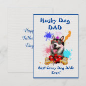 Custom Husky vader hond beste gekke hond vader Bedankkaart (Voorkant / Achterkant)