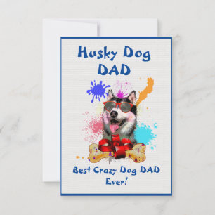 Custom Husky vader hond beste gekke hond vader Bedankkaart