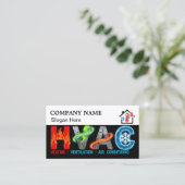 Custom HVAC Business Card with Company Logo & Slog Visitekaartje (Staand voorkant)