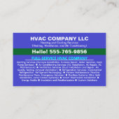 Custom HVAC Company Logo Qr Code | Professional AC Visitekaartje (Achterkant)