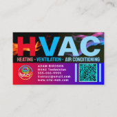 Custom HVAC Company Logo Qr Code | Professional AC Visitekaartje (Voorkant)