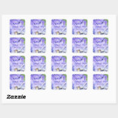 Custom Hydrangea Bruiloft Blauw Lila Vierkante Sticker (Vel)