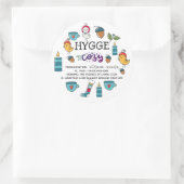 Custom Hygge Betekenis Uitspraak Schattig Doodles Ronde Sticker (Tas)