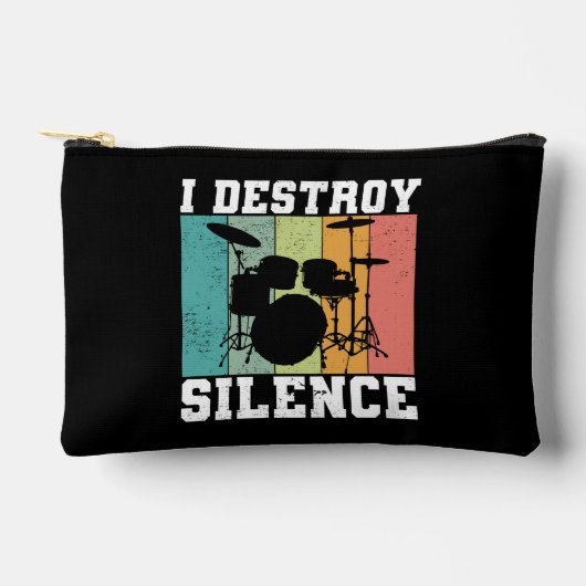 Custom I Destroy Silence Distressed Drummer Retro Etui (Voorkant)