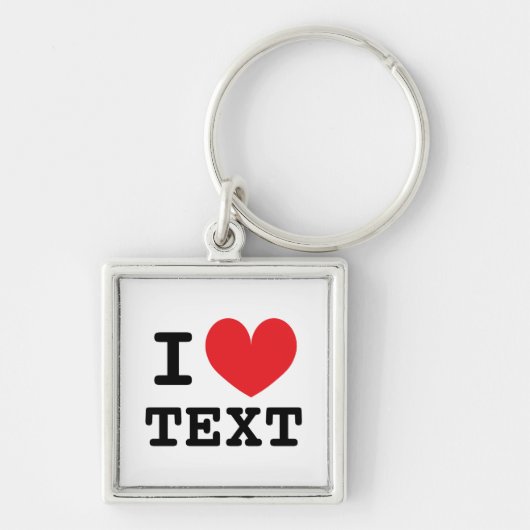 Custom I hart premium sleutelhanger (Voorkant)