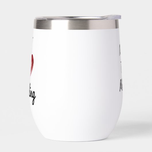 Custom I (hart) Quilling, Witte Drank Tumbler (Links)