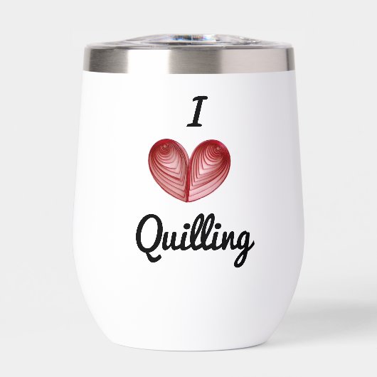 Custom I (hart) Quilling, Witte Drank Tumbler (Voorkant)