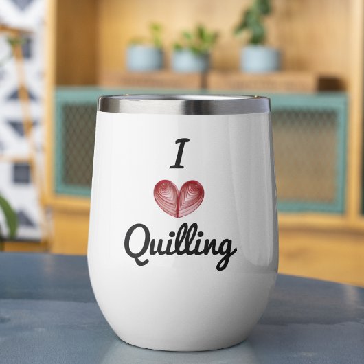 Custom I (hart) Quilling, Witte Drank Tumbler