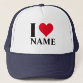 Custom I Heart Naam Trucker Hoed Trucker Pet (Voorkant)