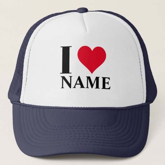 Custom I Heart Naam Trucker Hoed Trucker Pet (Voorkant)