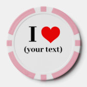 CUSTOM! I Heart Poker Chips - Roze (Voorkant)