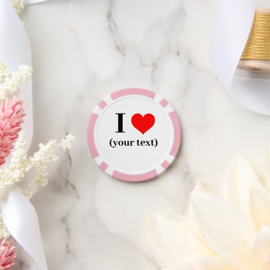CUSTOM! I Heart Poker Chips - Roze (Huwelijk)