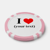 CUSTOM! I Heart Poker Chips - Roze (Enkel)