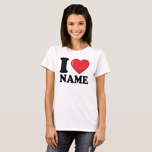 Custom I Heart Shirt, Ik hou van T-shirt (Voorkant volledig)