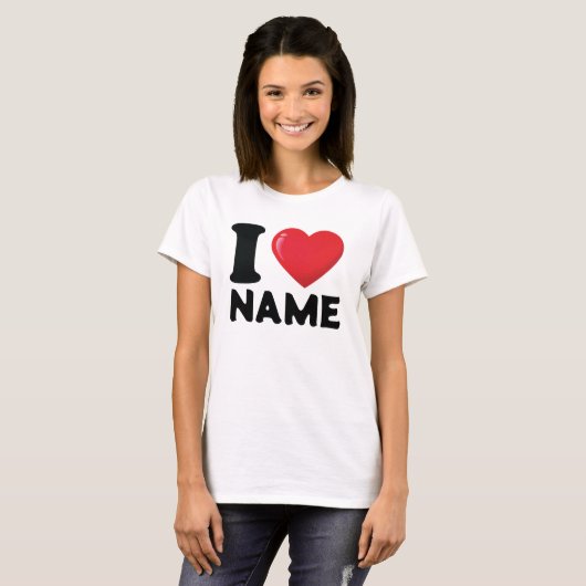 Custom I Heart Shirt, Ik hou van T-shirt (Voorkant volledig)