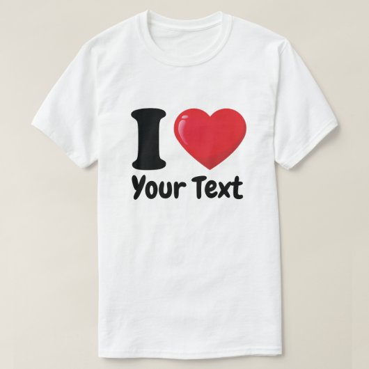 Custom I Heart Shirt, Ik hou van T-shirt (Design voorkant)