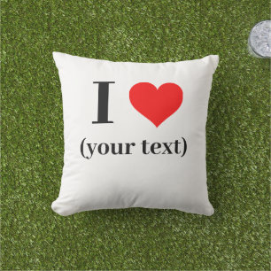 CUSTOM! I Heart Sierkussen 16" x 16" Outdoor
