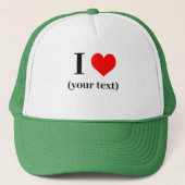 CUSTOM! I Heart Trucker Hoed - Wit en Groen Trucker Pet (Voorkant)