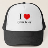 CUSTOM! I Heart Trucker Hoed - Wit en Zwart Pet (Voorkant)