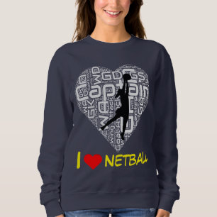 Custom I Love Heart Netball Jumper Trui