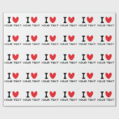 Custom I LOVE - I HEART template personalized Cadeaupapier (Vlak)