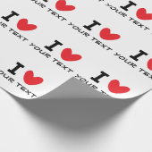Custom I LOVE - I HEART template personalized Cadeaupapier (Hoek)