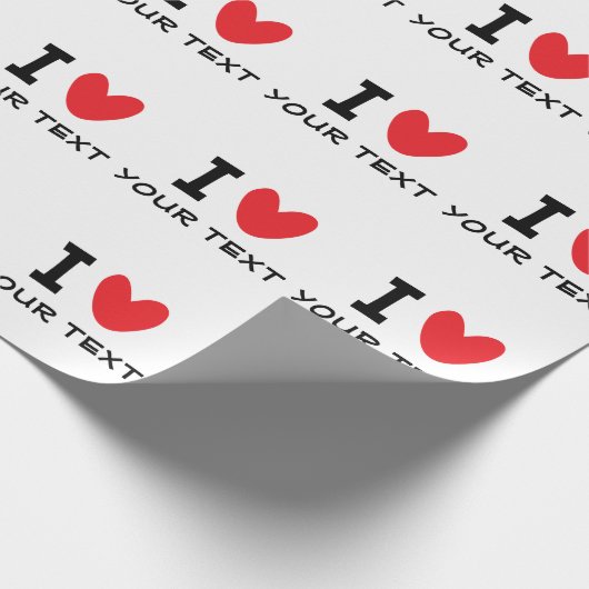Custom I LOVE - I HEART template personalized Cadeaupapier (Hoek)