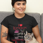 Custom I Love London Skyline vuurwerk Souvenir T-shirt