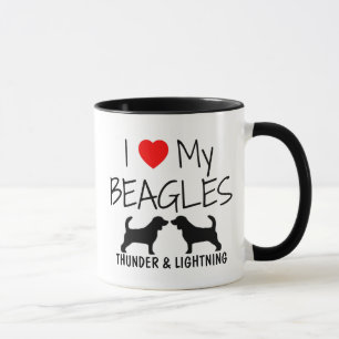 Custom I Love My Beagles Mok